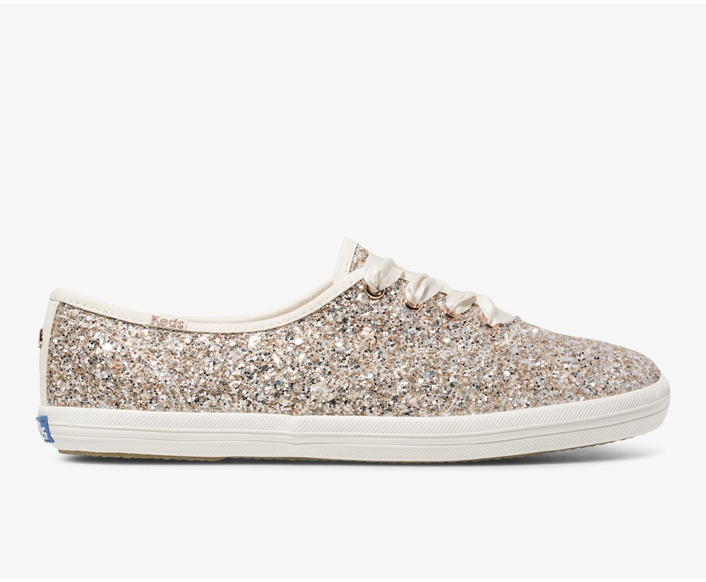 Tenis Keds Mujer Rosas Dorados - Kate Spade New York Champion Glitter - 2795-OCIPT